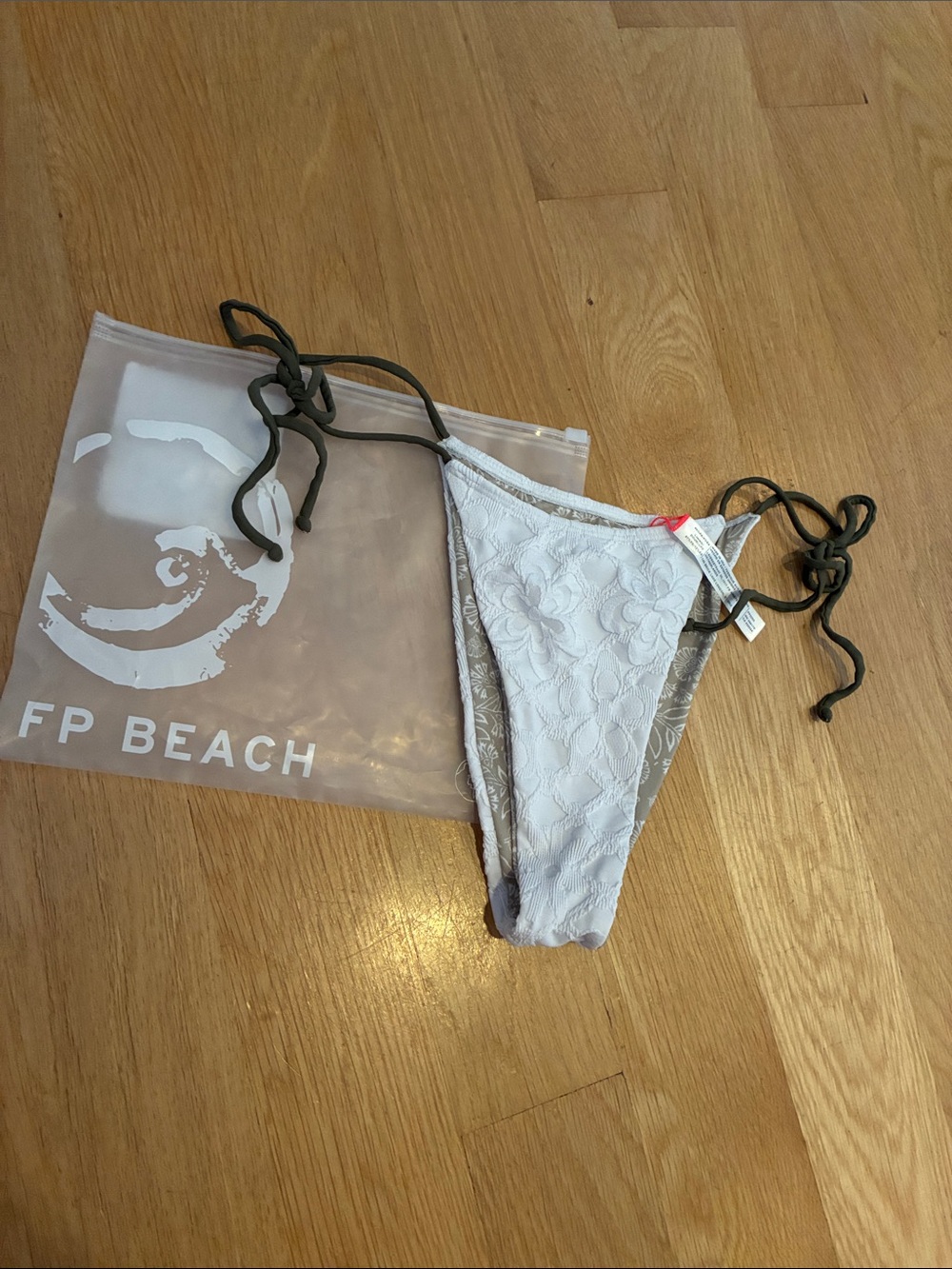 FP Beach White Lace Tie-Side Bikini Bottom